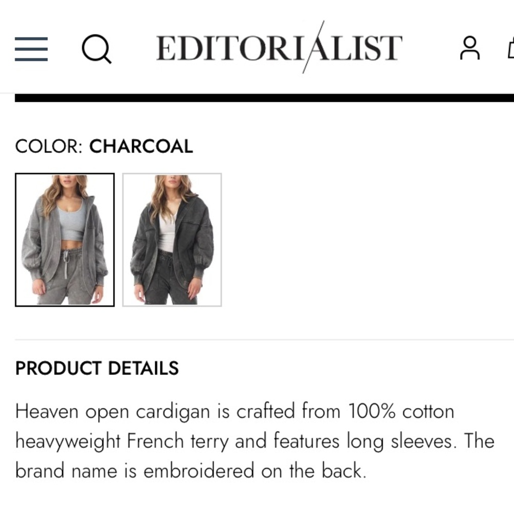 NWT Gray Heaven Open Cardigan